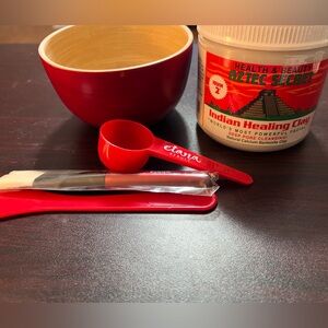Red Mixing Bowl and Aztec Secret Clay Set